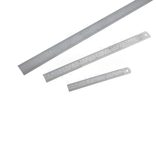 Metallmassstab, mm und Inch