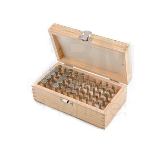 Diamant-Fräsersatz, 50 teilig in Holzbox