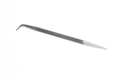 Anreissnadel mit zwei Hartmetallspitzen, Detailansicht der gebogenen Spitze